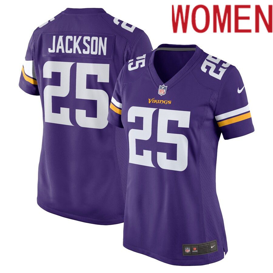 Women Minnesota Vikings #25 Theo Jackson Nike Purple Home Game Player NFL Jersey->minnesota vikings->NFL Jersey
